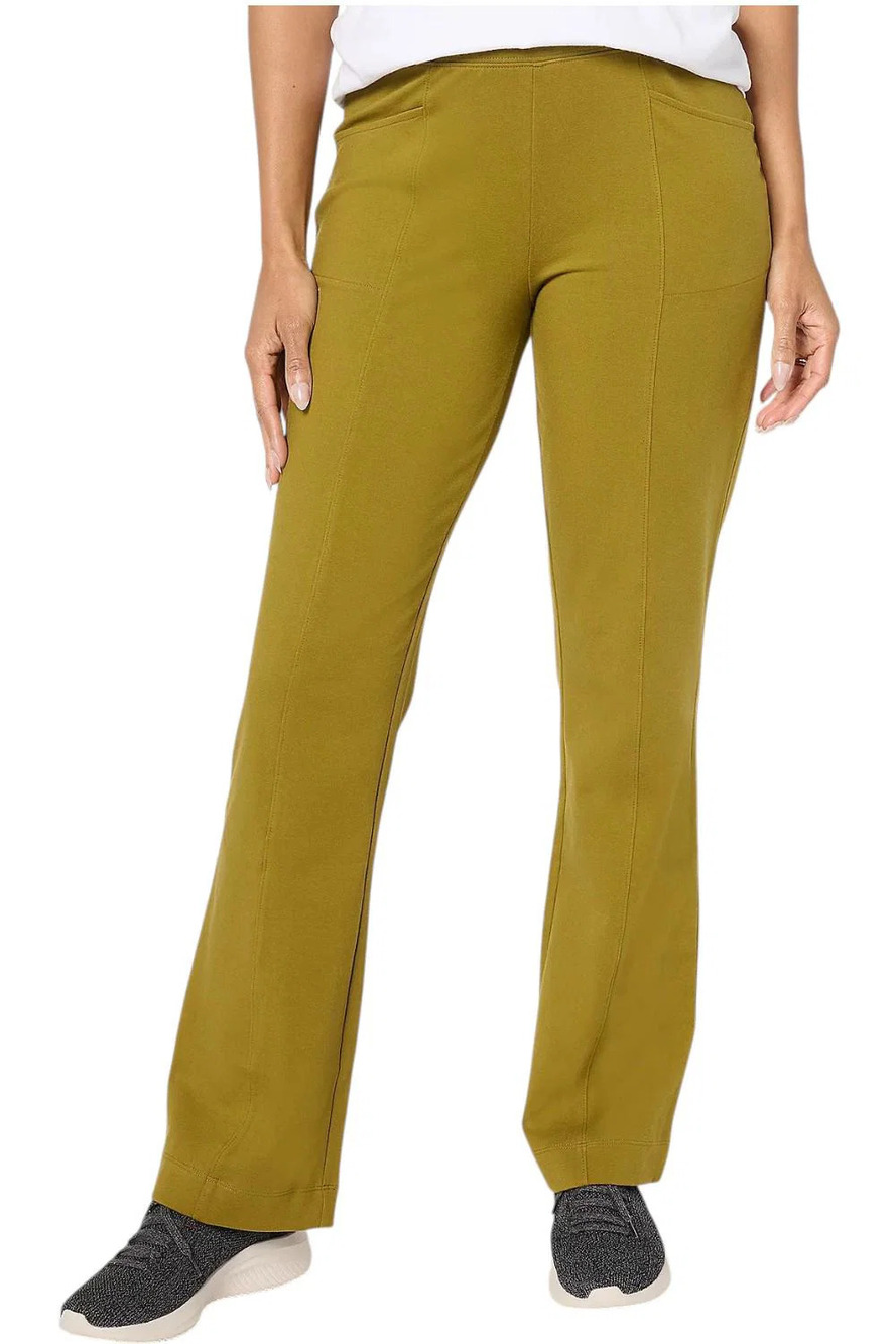 Denim & Co. Women's Duo AnyDay Lightly Boot Pant Deep Moss - Petite